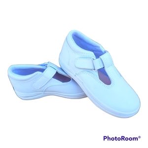 Girl's White Leather T-Strap Ked's Mary Jane Shoes Sz 10W Like New